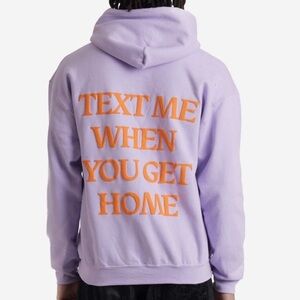 Lonely Ghost “Text Me” Hoodie, lavender/orange, XL